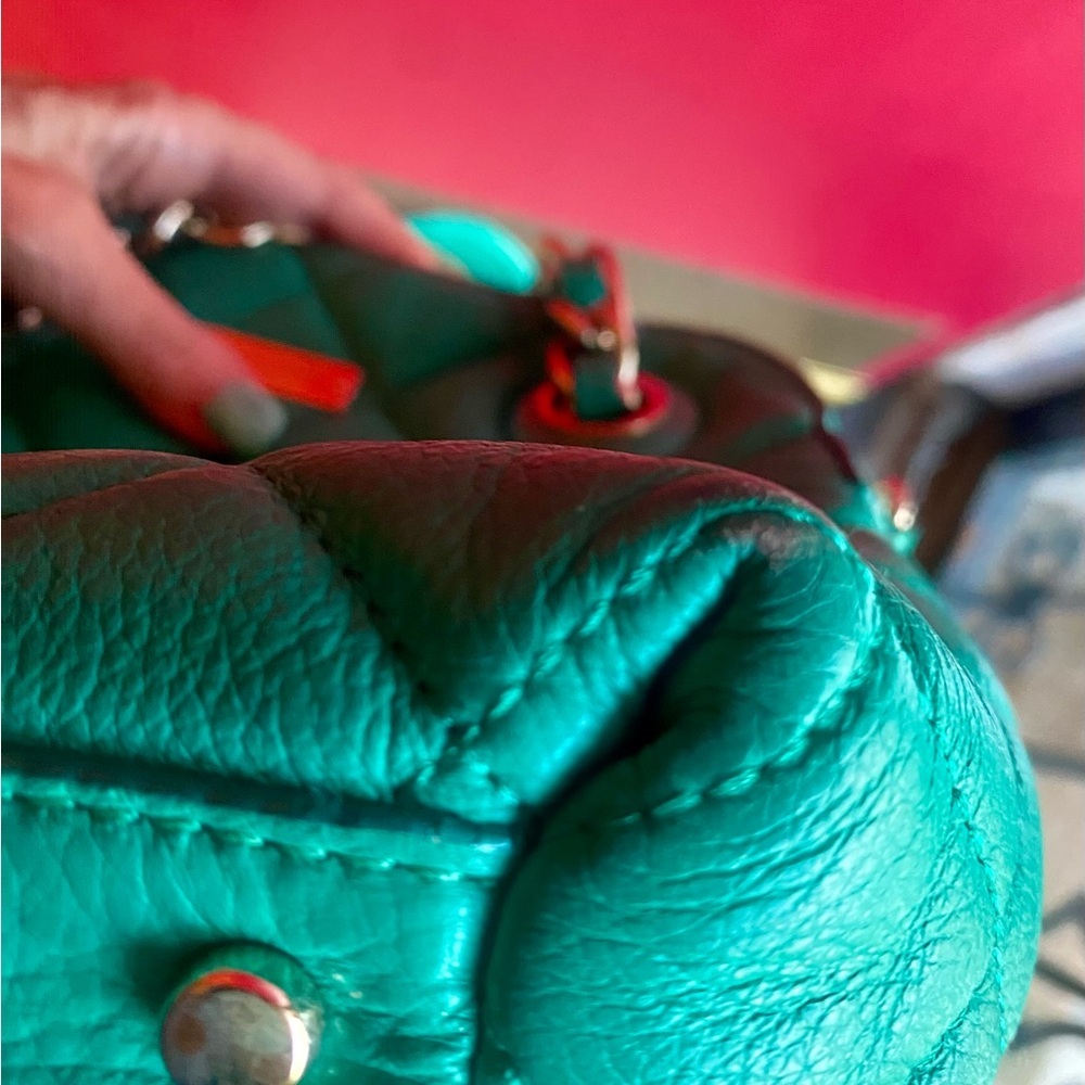 Kate Spade Fun Green Small Georgina Gold Coast satchel crossbody leather quilted - Picture 15 of 16